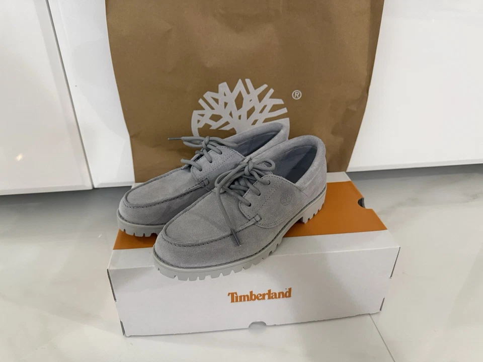 timberland 3 глаза классический зажим лодки туфли мужские замшевые серый - Изображение 3 из 4