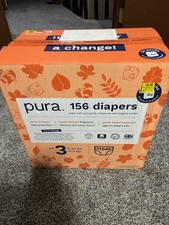 Pura Diapers Size 3 Pack of 156 Disposable Diapers