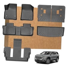 Floor Mats for GMC Acadia 6 Passenger 2017-2023, TPE Waterproof Non-Slip All