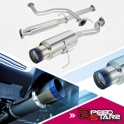 FOR CIVIC EH2/EH3 3 DOOR 1.6L STAINLESS CATBACK EXHAUST MUFFLER 4.5'' BURNT TIP