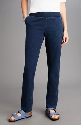 J. Jill PureJill Indigo Slim Leg Cotton Blend Knit Jean Size Small Straight Leg