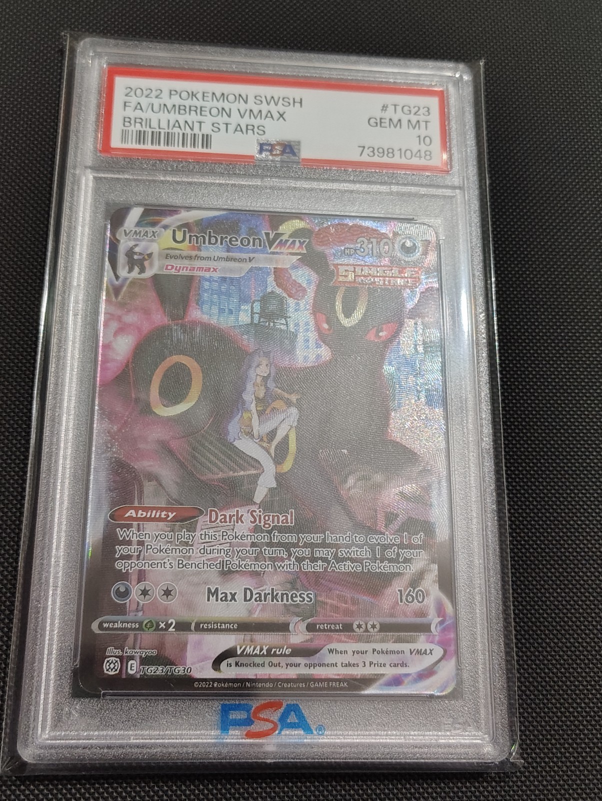 Pokemon TCG UMBREON VMAX 2022 BRILLIANT STARS TRAINER RARE TG23/TG30 PSA 10