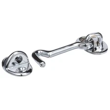 Chrome-Plated Cast Brass 2 in. Marine Cabin Door Hook w/ #6 Fastener