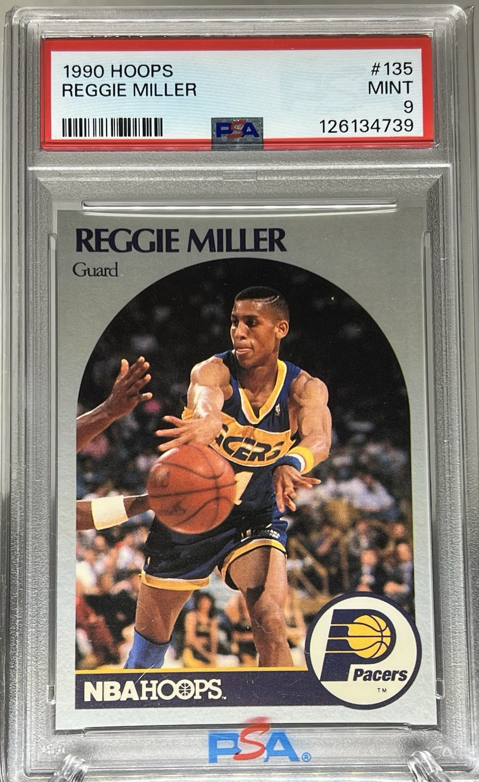 1990 NBA Hoops - Reggie Miller - #135 - PSA 9 🔎