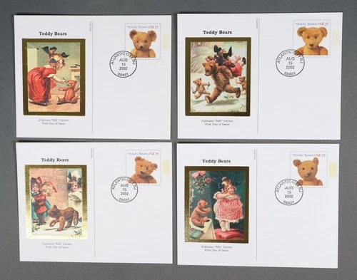 MayfairStamps US FDC 2002 New Jersey Scott 382-385 Unsealed Teddy Bears Colorano