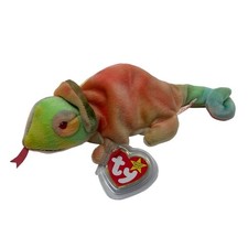 Rainbow the Chameleon Ty Beanie Baby with tags 1997 Retired Tie Dye Plush Toy