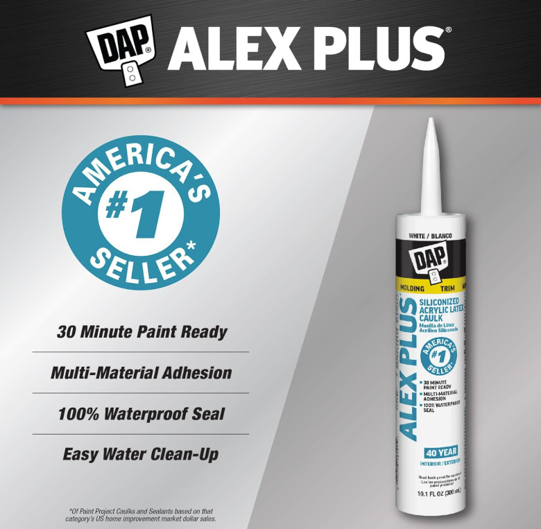 Acrylic Latex Caulk White 10.1 Oz Waterproof Sealant Indoor Outdoor Use