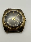 Vintage Timex Electric Dynabeat Watch Mens Gold Tone Base Metal Parts Repair