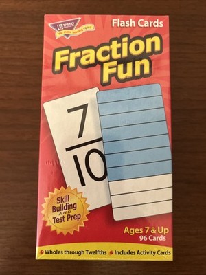 Trend Flash Cards Fraction Fun  Ages 7 And Up 96 Cards NIB