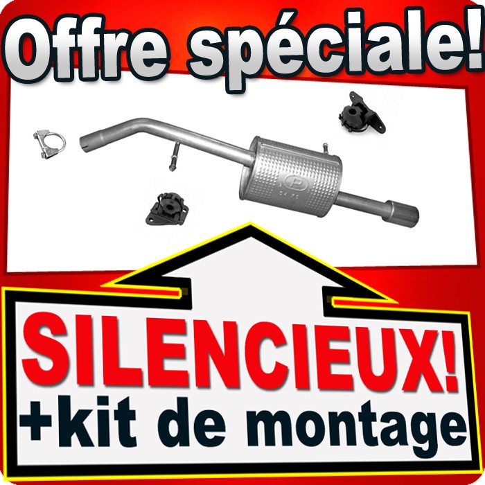 Silencieux arrière pour Citroën C3 et DS3 1.4 HDi 68ch, échappement en acier