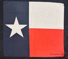 Vintage Texas Flag Bandana Cotton Poly RN 15187 Hav-A-Hank Made in USA EUC Star