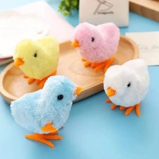 Pet Cat Toys Jumping Walking Hopping Cartoon Plush Chicken Clockwork Cat
