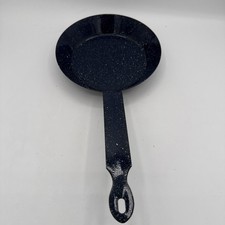 Heavy Speckled 16 L 7 3/4 W Blue Enamelware Skillet Pre-owned Unused GC