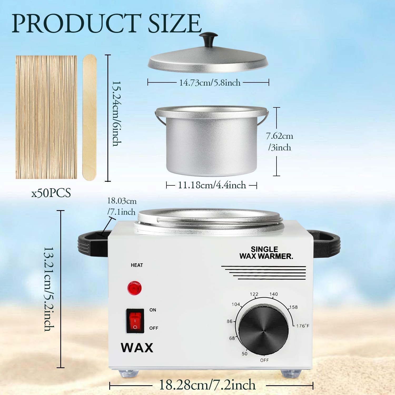 Single Wax Warmer Professional Electric wax Heater for Hair Removal- Wax Pot ...