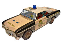 Asahi A.I. de colección Coche de policía Buick litográfico de hojalata japonés n.º 5 juguete a batería