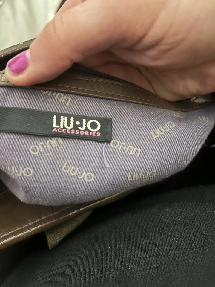 Bolso de mano Liu Jo para mujer con estampado de logotipo X-grande marrón púrpura Foto 4 de 4