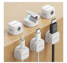 JOYROOM 6 Pack Magnetic Cable Clips [Cable Smooth Adjustable] “Cable Management”