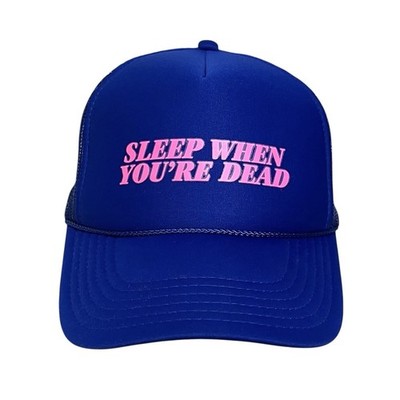 Barstool Sports Snapback Mesh Back Trucker Hat Sleep When You re Dead Blue