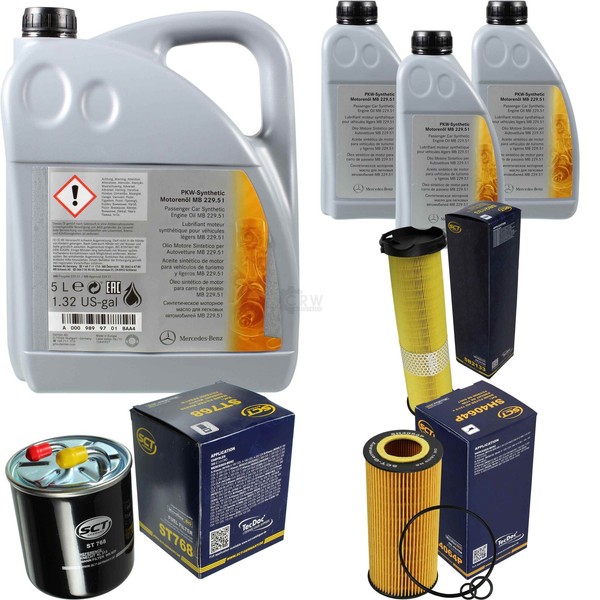 Inspektionspaket 8L MB 5W-30 229.51 FüR Mercedes S211 E 320 T CDI W211 W220 S-image