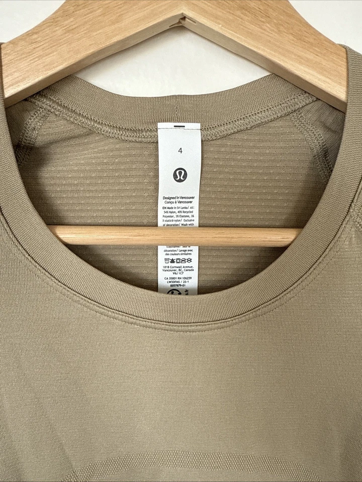 Lululemon Para Mujer Swiftly Tech Manga Corta 2.0 Talla 4, Co SHOK/SHOK Hasta la Cadera Foto 2 de 4