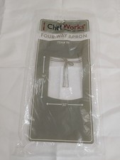 Chef Works Four-Way Apron White 16" X 30" Open Bag but Apron is New Never Worn