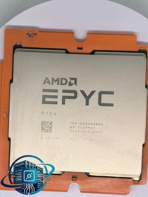Unlocked  AMD EPYC 9124 16-Core 32-Thread SP5 Server CPU Pulled Fully Tested