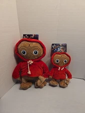 NWT E.T. ET Dog Toy 12" & 9" Plush Squeaker Red Hoodie Fetch For Pets Dogs Cats