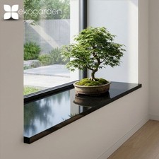 Fensterbank aus Granit Naturstein Schwarz Poliert für Innen & Außen bis 2 m lang