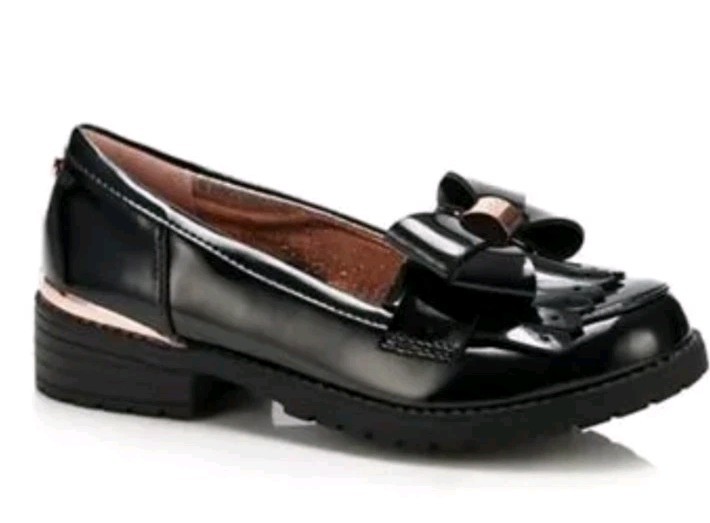 Ted Baker Girls Shoes Loafers Brogues Black Patent Leather Sz 10