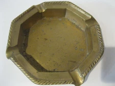 Vintage Solid Brass Large Ashtray 6.5" Diameter Cigar Cigarette Nautical Boating