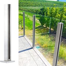Glass Panel Post/ Railing Post 25.6‘’/35.8”, Balustrade for Balcony Deck Stairs