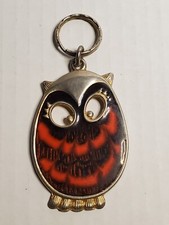 Vintage Owl Keycahin keyring - Metal W/ Resin Plastic 3 Inches