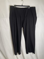 Eileen Fisher Womens Plus Size 1X Pull On Pants Black Elastic Waist 4486