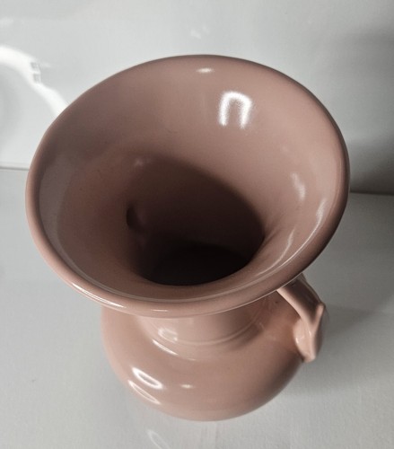 Beautiful Vintage Abingdon Art Deco Scroll Vase Urn 2 HandlesPink Marked 8.5" - Picture 5 of 7