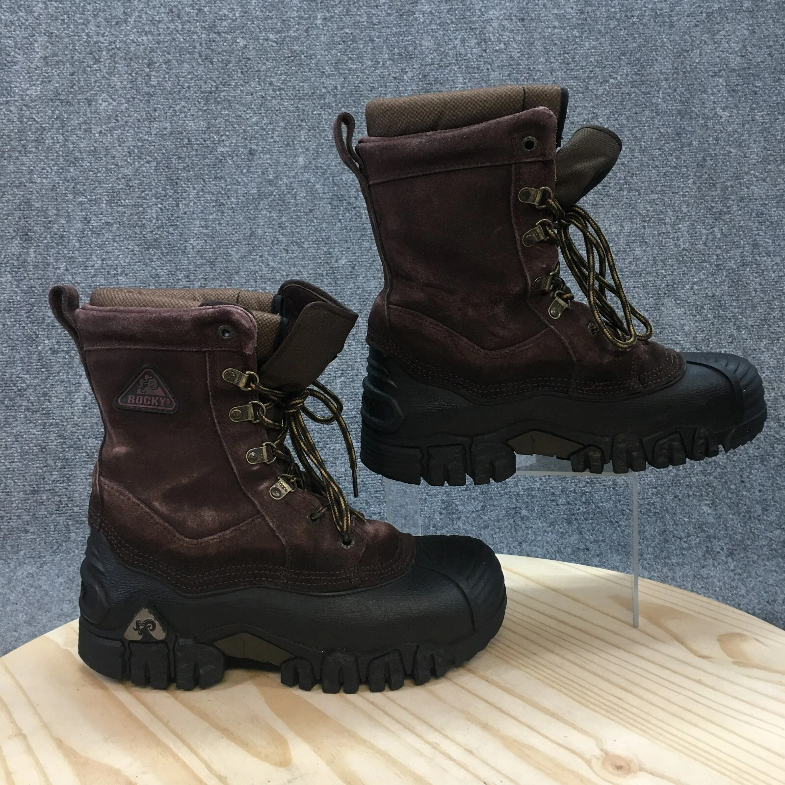 Rocky Hiking Boots Mens 8 Jasper Trac Burgundy Leather Steel Toe Outdoor Lace Up