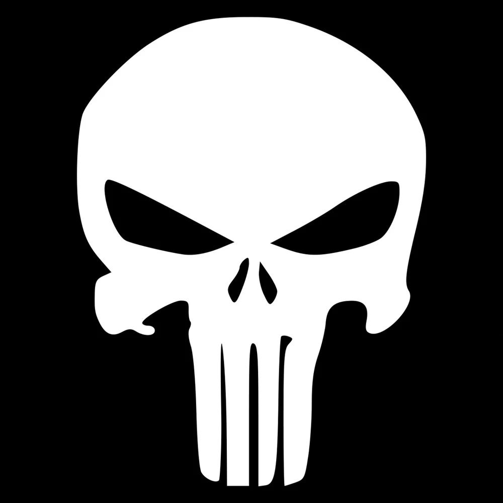 Sticker - Black Punisher Logo Marvel Comic Hero Skull RUB-ON Decal Gift  #50009