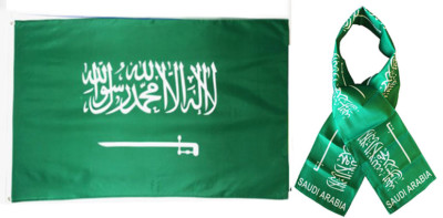 Wholesale Combo Set Saudi Arabia Country 3x5 3 x5  Flag and 8''x60'' Scarf  