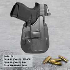 G43X Holster Fit Glock 43 43X 42 Gen5-1 G43x G43 9mm .40 Polymer Holder Case