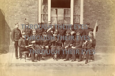 Original Foto Männer / Offiziersschule Militärtechnik Chatham 1870er Jahre