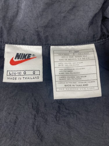 Vintage Nike Windbreaker 90s Jacket Kids Size Large L Full Zip Black White - Picture 6 of 8