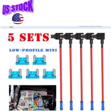 X5 Add-A-Circuit Piggy Back Fuse Tap Low Profile 15A Mini Blade Fuse Holder Fuse