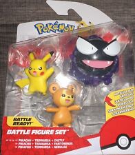 Bonecos Pokémon Figuras Pikachu Teddiursa e Gastly WCT Sunny - JP