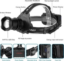 Linterna frontal recargable LED, l mparas de cabeza de 100000 l menes al aire.