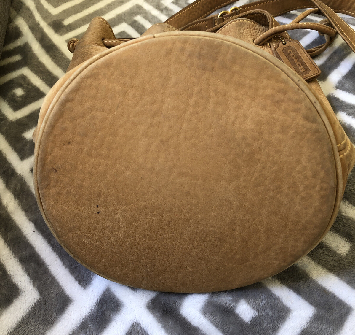 Coach Vintage Brown Soft Suede Leather Bucket Duffle Bag Coach Vintage Brown Soft Suede Leather Bucket Duffle Bag