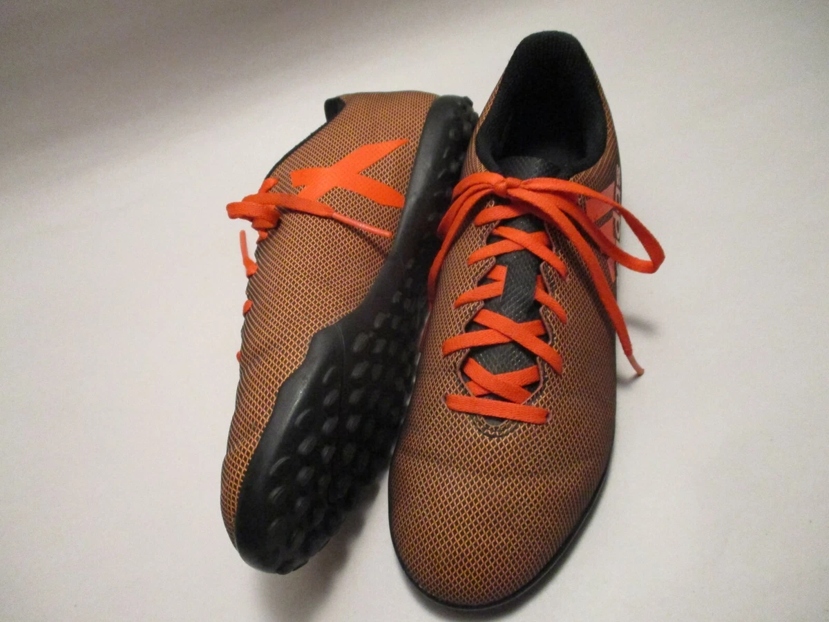 Adidas X Boys Youth sz 4 1/2 Orange/Black Grip Sole Indoor Artificial Shoes | eBay