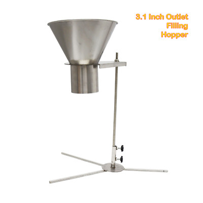 SUS304 Feeding Hopper with Support Stand 9.8'' High 7.9'' Top 3.1'' Bottom Diameter
