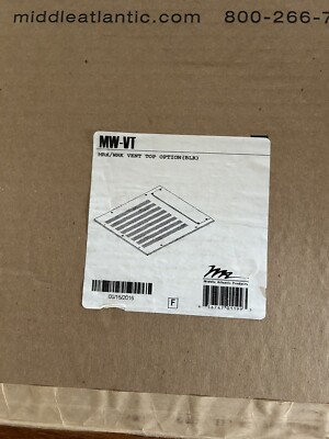 MIDDLE ATLANTIC PRODUCTS, MW-VT, MRK/WRK Vent Top, Black...........LSS