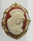 1940s vintag catholic Saint Mary Cameo Brooch religious Lucian Gallagher 53419