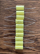 Qty 10 New .1 uf 2000v Yellow Film Capacitors Guitar Tube Amp Axial 2kv MPT