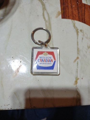 Vintage Molson Canadian Import Beer Hangtag Fob Keychain Key Ring Chain  - Picture 1 of 3